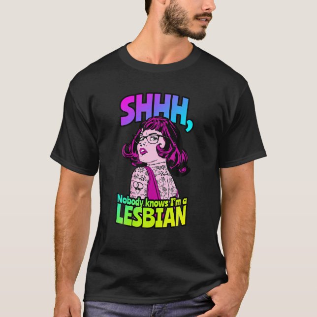 Niemand weiß, dass ich ein lesbischer Tattooid-Pop T-Shirt (Vorderseite)