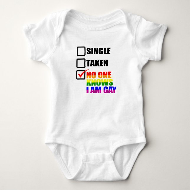 Niemand weiß, dass ich Gay LGBT Pride Monat LGBTQ  Baby Strampler (Vorderseite)