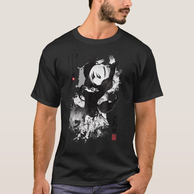 Nier Automata's 2b Japan Ink Ver 2 0 T-Shirt (Vorderseite)