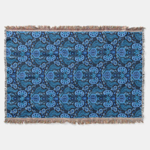 Niere Damask in Navy Blue Decke