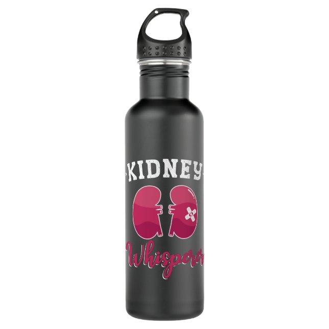 Niere Whisperer Dialysis Nurse Nephrologie Tech Edelstahlflasche (Vorderseite)