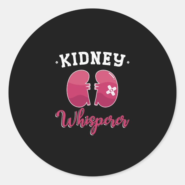 Niere Whisperer Dialysis Nurse Nephrologie Tech Runder Aufkleber (Vorderseite)