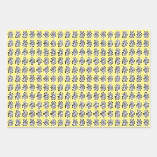 Nieren, gelb geschenkpapier set (Vorderseite)