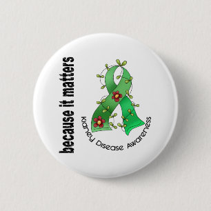 Nieren-Krankheits-Blumen-Band 3 Button