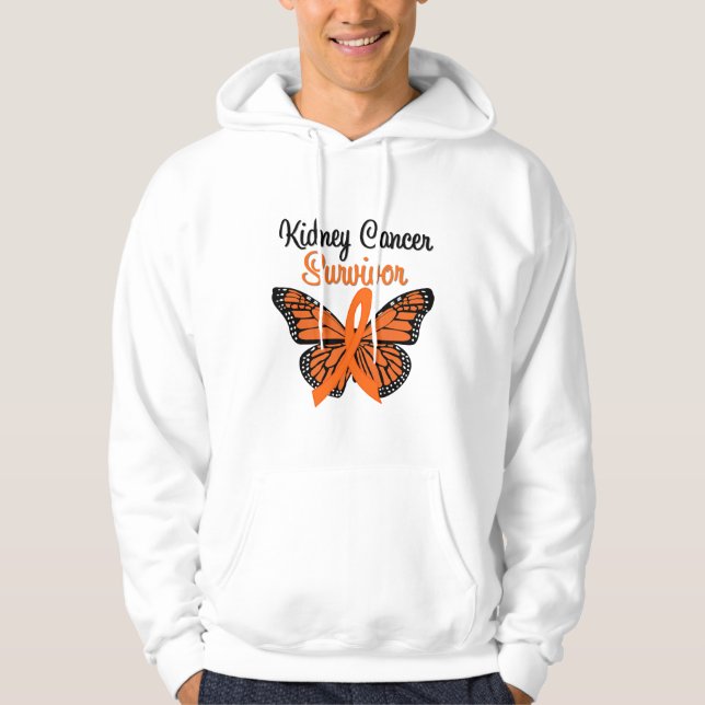 Nieren-Krebs ÜBERLEBENDER Schmetterling Hoodie (Vorderseite)