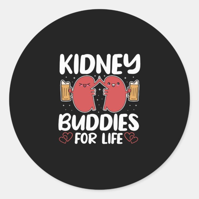 Nierenbuddies für das Bewusstsein der Organspende Runder Aufkleber (Vorderseite)