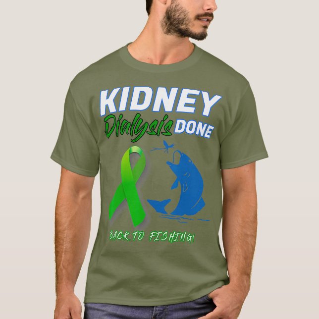 Nierendialyse, die an den Patienten im Fischfang z T-Shirt (Vorderseite)