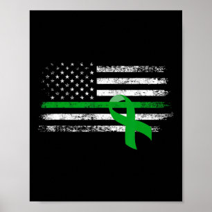 Nierenerkrankung Bewusstsein für die Fahne der USA Poster