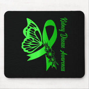 Nierenerkrankung Bewusstsein Grüner Ribbon Butterf Mousepad