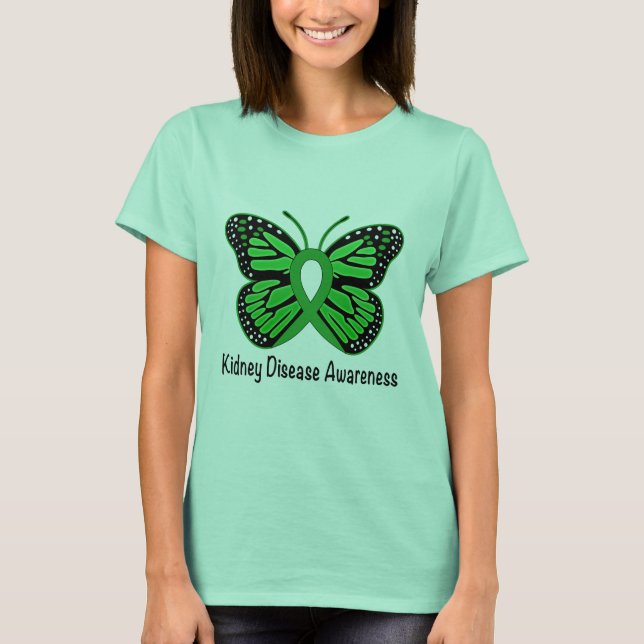 Nierenerkrankung-Bewusstseins-Schmetterling der T-Shirt (Vorderseite)