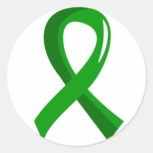 Nierenerkrankung Grüne Schleife 3 Runder Aufkleber (Vorderseite)