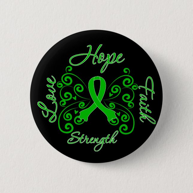 Nierenerkrankung Hope Motto Butterfly Button (Vorderseite)