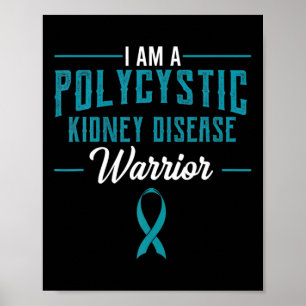 Nierenerkrankung Pkd Warrior Pckd Bewusstsein Aqua Poster