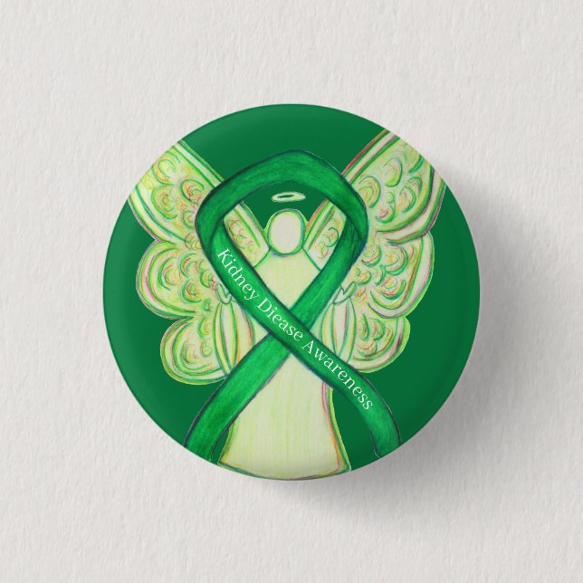 Nierenerkrankungen Sensibilisierung für grüne Butt Button (Vorderseite)