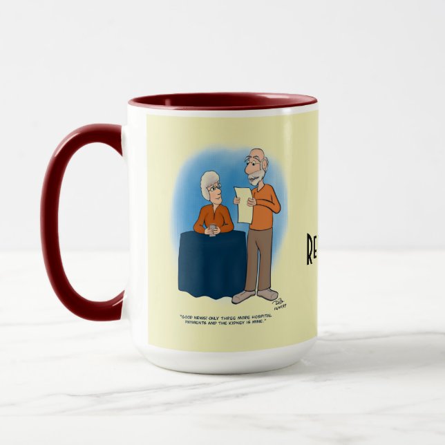 Nierenkarte Blassgelbe Combo-Tasse Tasse (Links)