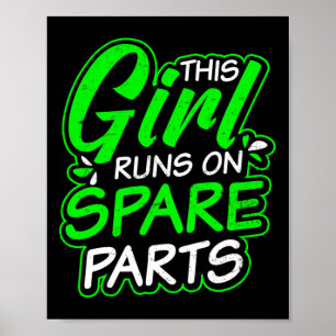 Nierenkrankheiten Design Girl rennt auf Ersatzteil Poster