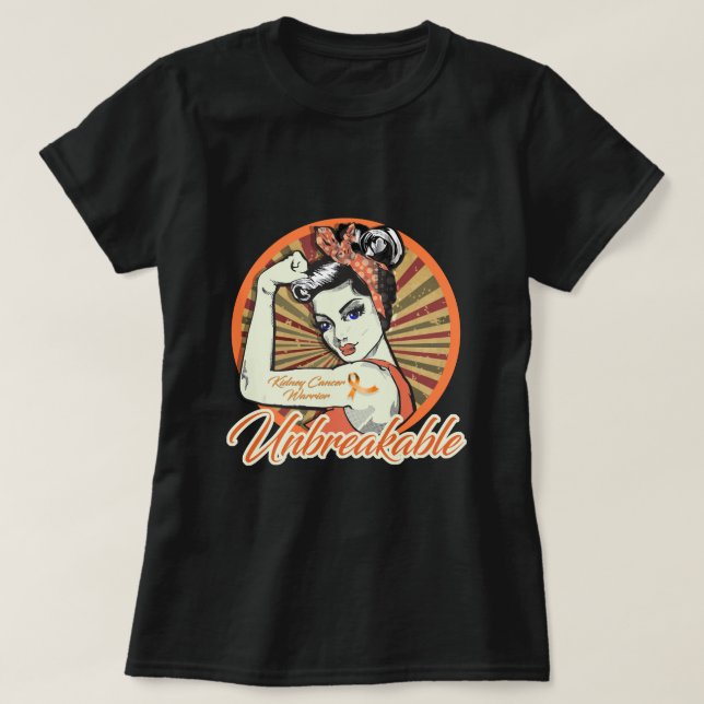 Nierenkrebs-Bewusstseinswarrior unzerbrechliche Su T-Shirt (Design vorne)