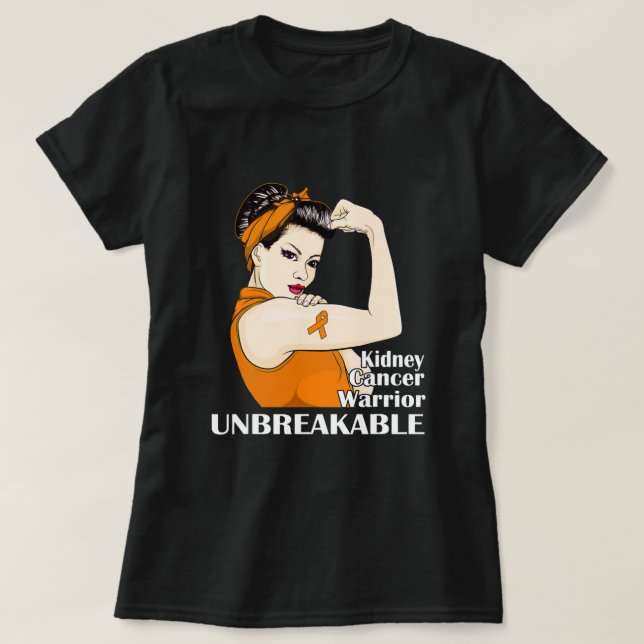 Nierenkrebs-Bewusstseinswarrior unzerbrechliche Su T-Shirt (Design vorne)