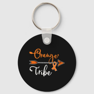Nierenleukämie Krebsbewusstsein Orange Ribbon Tri Schlüsselanhänger