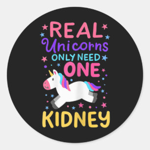 Nierentransplantation Nierenchirurgie Cute Unicorn Runder Aufkleber
