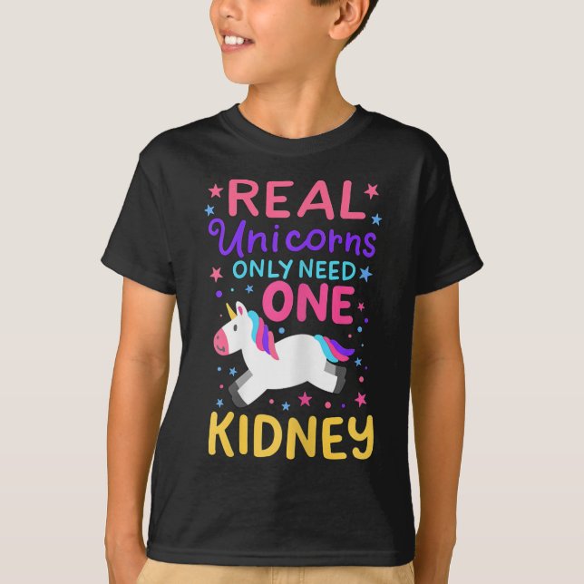 Nierentransplantation Nierenchirurgie Cute Unicorn T-Shirt (Vorderseite)