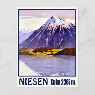 Niesen, Berggipfel, Schweiz, Vintage-Reise Postkarte