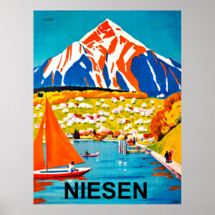 Niesen, Berggipfel über dem See, Schweiz Poster