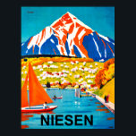 Niesen, Bergspitze über dem See, Schweiz Poster<br><div class="desc">Der Niesen ist ein Berggipfel der Berner Alpen im Kanton Bern,  Schweiz.</div>