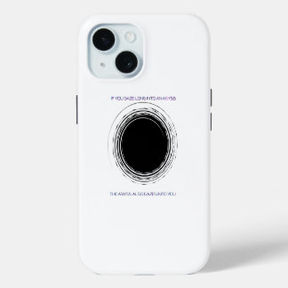 Nietzsche-Abgrund-Zitat Minimalistische Philosophi iPhone 15 Hülle