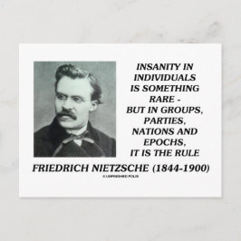 Nietzsche Insanity Selten in individuellem Zitat Postkarte