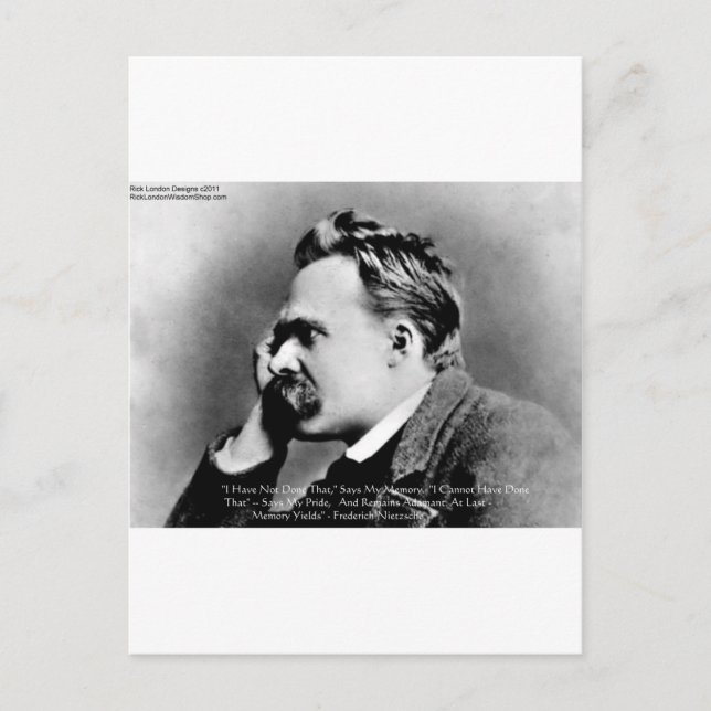 Nietzsche "Pride Vs Memory" - Biotopartikel/T-Shir Postkarte (Vorderseite)