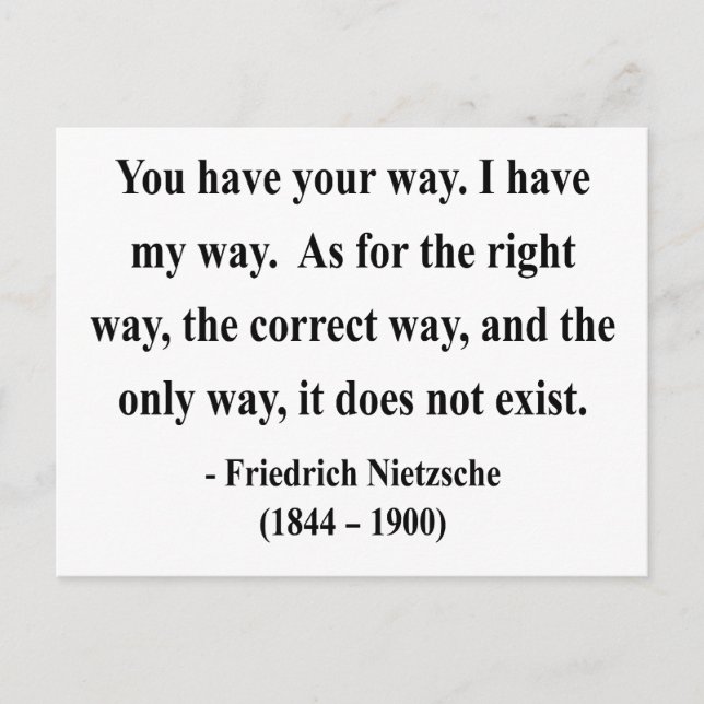 Nietzsche Quote 1a Postkarte (Vorderseite)