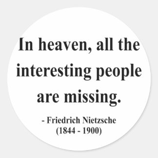 Nietzsche Quote 4a Runder Aufkleber