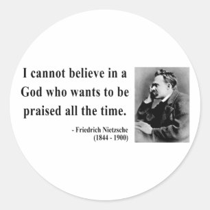 Nietzsche Zitat 2b Runder Aufkleber