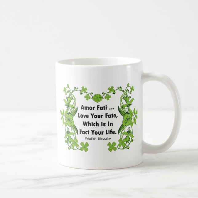 Nietzsche Zitat-Liebe Ihr Schicksal… Kaffeetasse (Rechts)