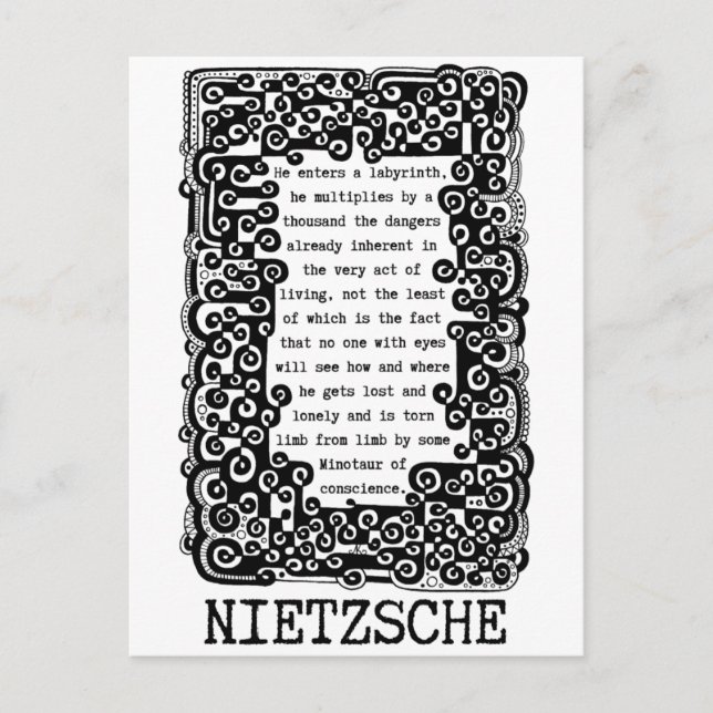 Nietzsche zitiert den Minotaur des Gewissens Postkarte (Vorderseite)