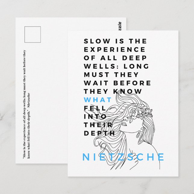 Nietzsche zitiert die Deep Soul Philosophie Postkarte (Vorne/Hinten)