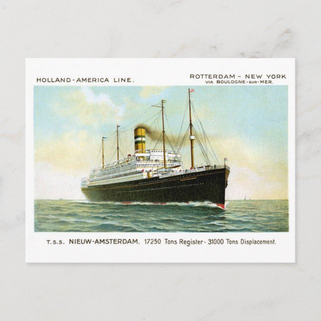 Nieuw Amsterdam von 1906 Postkarte (Vorderseite)