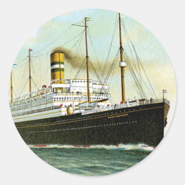 Nieuw Amsterdam von 1906 Runder Aufkleber (Vorderseite)