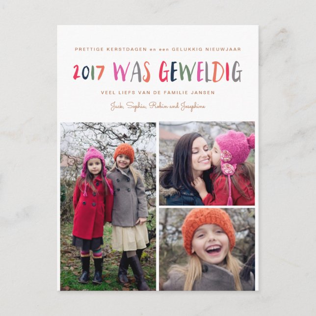 Nieuwjaar | 2017 war Geweldig | 3 Foto Briefkaart Postkarte (Vorderseite)