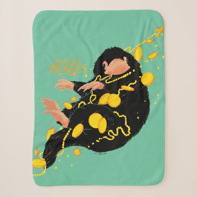 Niffler schwimmend mit Gold Sherpadecke (Vorderseite)
