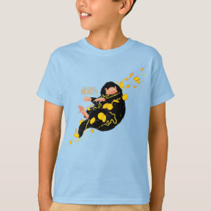 Niffler schwimmend mit Gold T-Shirt