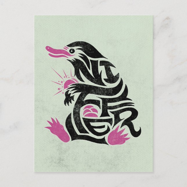 NIFFLER™ Typografie Grafik Postkarte (Vorderseite)