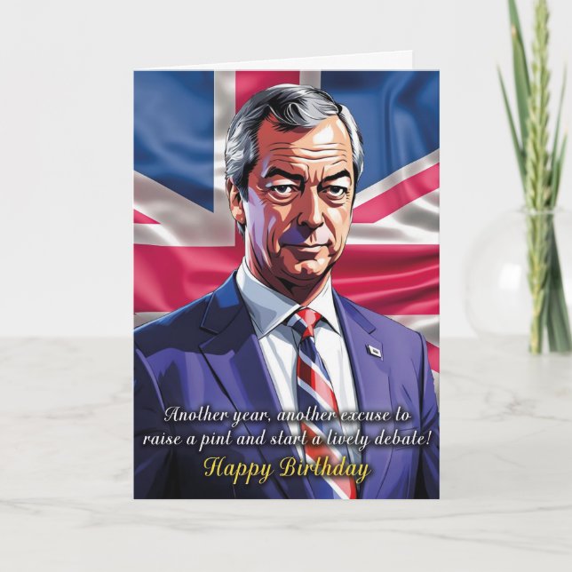 Nigel Farage Birthday Grußkarte Karte (Vorderseite)