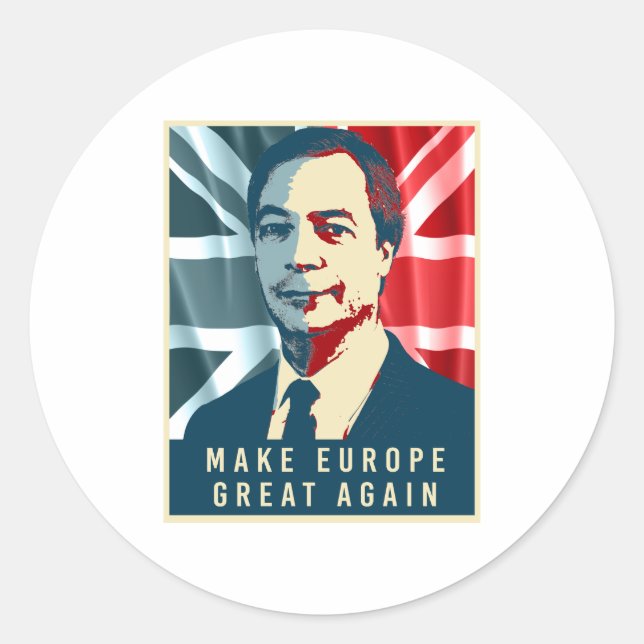 Nigel Farage - Europa wieder groß machen - - Runder Aufkleber (Vorderseite)