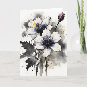 Nigella - Aquarellblumen Karte