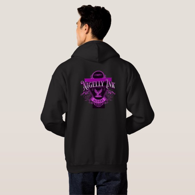 "Nigelly Ink"-Markendesign Hoodie (Schwarz voll)
