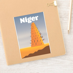 Niger Agadez Moschee Reiseplakat Aufkleber