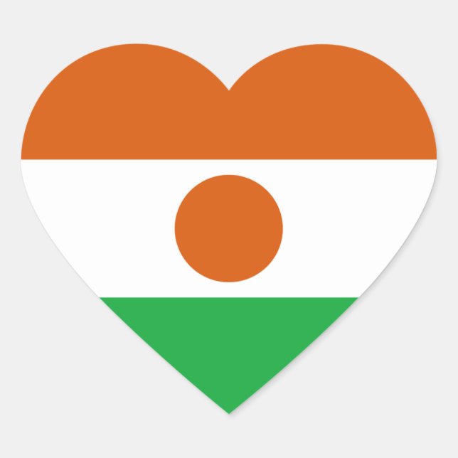 Niger Flag Heftsticker Herz-Aufkleber (Vorderseite)