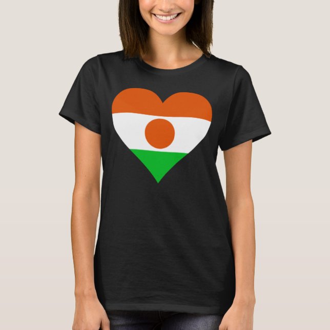 Niger Flag Herz Niger Liebe Niger T-Shirt (Vorderseite)